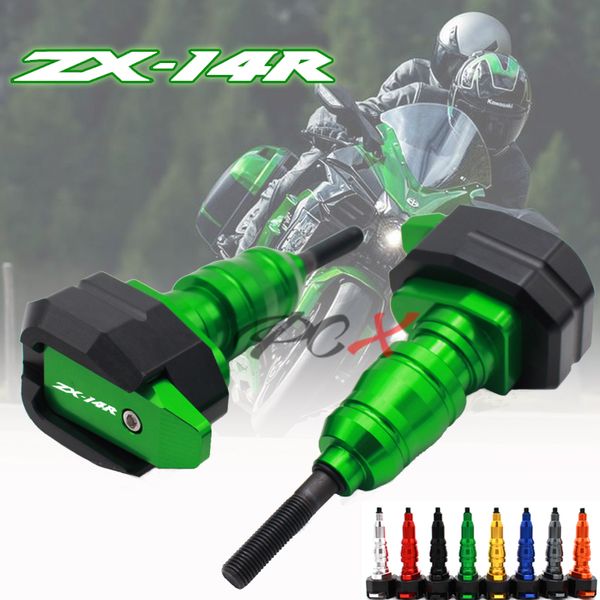 

motorcycle accessories aluminum engine guard pad frame sliders crash protector logo(zx-14r) for zx-14r ninja zx14r 2012