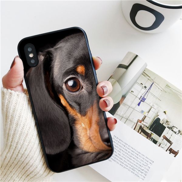 

capa luxury lovely dachshund dog puppy cover for iphone 11 pro xs max xr case for iphone 8 7 6s plus 5s se case soft silicone cover