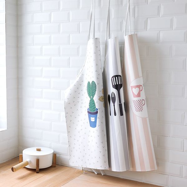 

1pcs pu apron bibs home cooking baking coffee shop cleaning aprons kitchen accessories