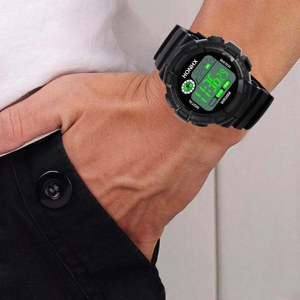 

#8899 new fashion 2018 man watch sport digital waterproof wristwatch erkek kol saati, Slivery;brown