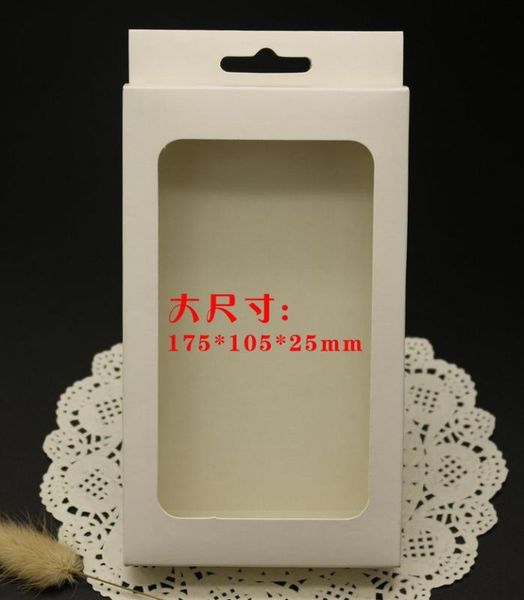 

й 20шт / серия популярного крафта бумага телефонов корпус коробка упаковка с отверстием 175 * 105 * 25 мм розничного пакета коробки окна для