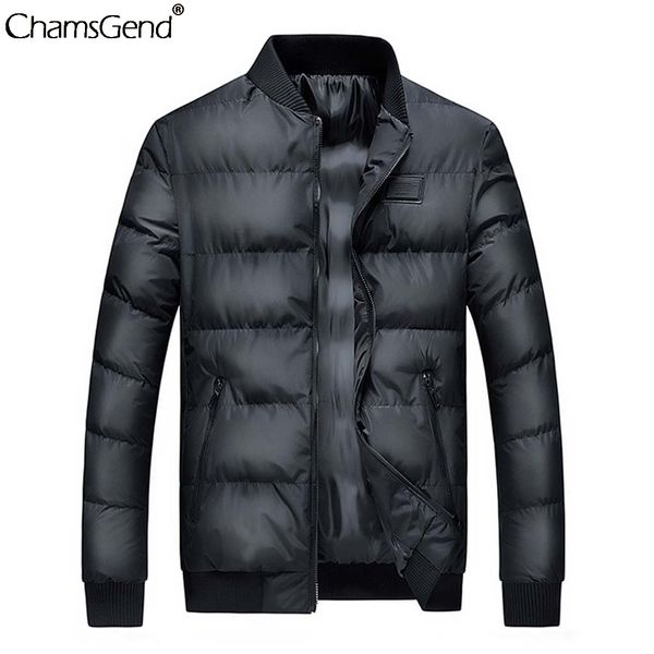 

chamsgend winter warm long sleeve jacket men casual windproof outwears coat male cotton padded thick slim fit jackets parka #4z, Black