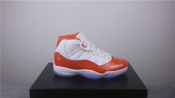 

new 11 orange high white men basketball shoes sneakers sports outdoor trainers carbon fiber with box size 8-13