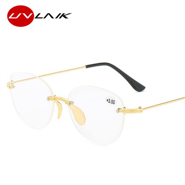 

uvlaik rimless reading glasses men women bifocal transparent eyeglasses hyperopia presbyopic glasses 1.5 2.0 2.5 3.0 3.5 4.0, White;black