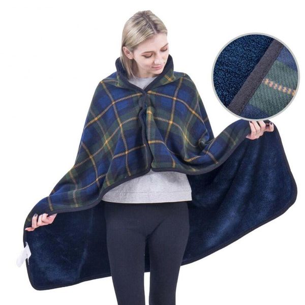 

double plaid blanket multifunction wrap shawl moisture-absorbing warm warm blanket lazy shawl
