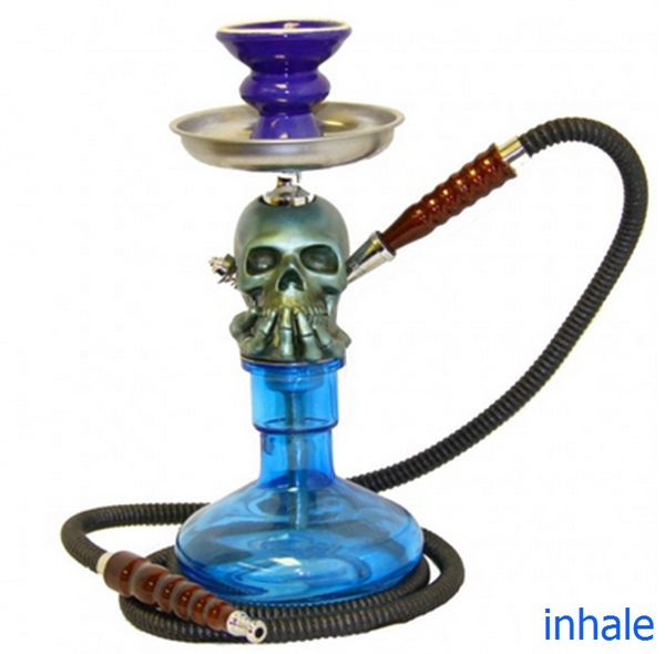 Navio rápido dos EUA crânio na cabeça halloween narguilé mini shisha narguilé para fumar