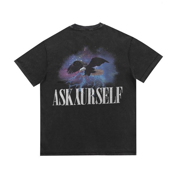

tide brand designer men luxuryaskyurself diamond star falcon tee crystal starry falcon short sleeve, White;black