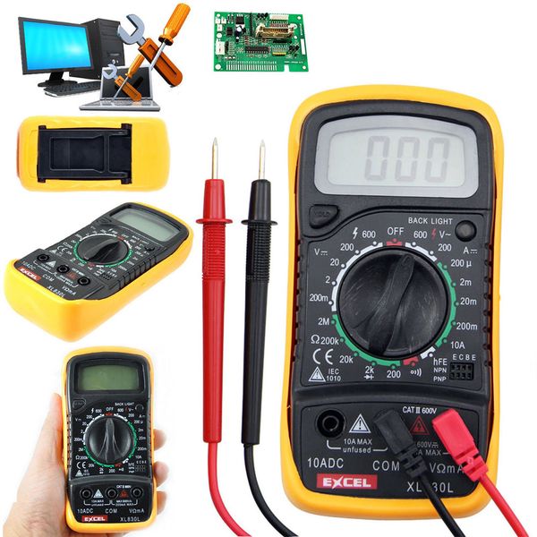 

franchise xl830l handheld lcd digital multimeter 3 1/2 voltmeter ohmmeter multitester f7 coms automatic zero overload protection