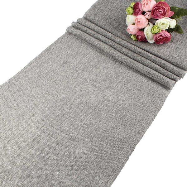 

wedding party table runner burlap natural jute imitated linen rustic table decoration accessories cloth home textiles over