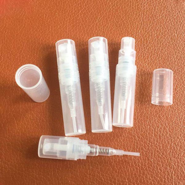 50 pz Spray Bottiglia di Profumo Atomizzatore Campione Contenitori di Imballaggio Mini Vuoto Trasparente Riutilizzabile di Plastica Spruzzatore Cosmetico Bottiglie 2 ml