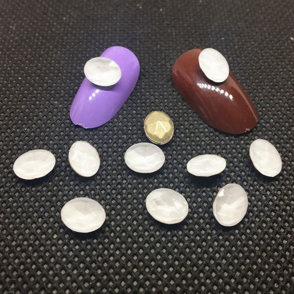 

20 pcs oval nail art crystals opal dekors 3d charms manicure kawaii white gems crystals shiny metal studs stones diy new, Silver;gold