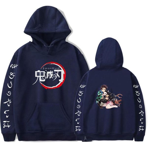 

new demon slayer: kimetsu no yaiba hoodie sweatshirt men/women fashion black casual couple warm harajuku pullover hooded