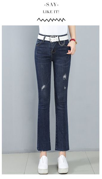 

deep blue autumn new embroidery rolls while students joker pants