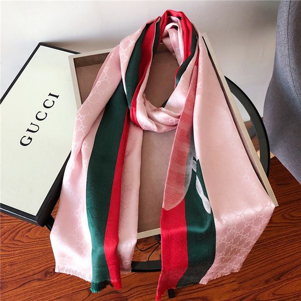 

designer woman silk scarf square scarf luxury shawl size180*70cm uper long shawl fashion printed for spring autumn 3colors with box, Blue;gray