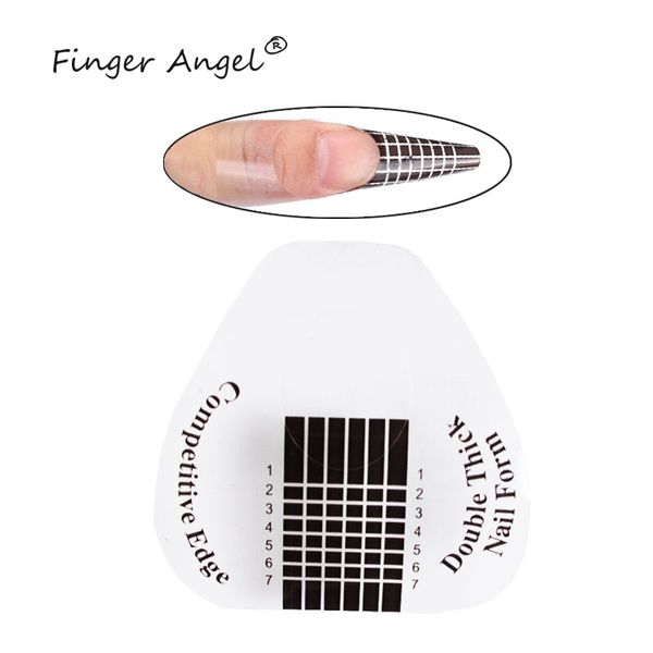 

finger angel 50/100pcs nail form nail art french plastic guide transparent horseshoe chablon nails extension manicure tool, Black