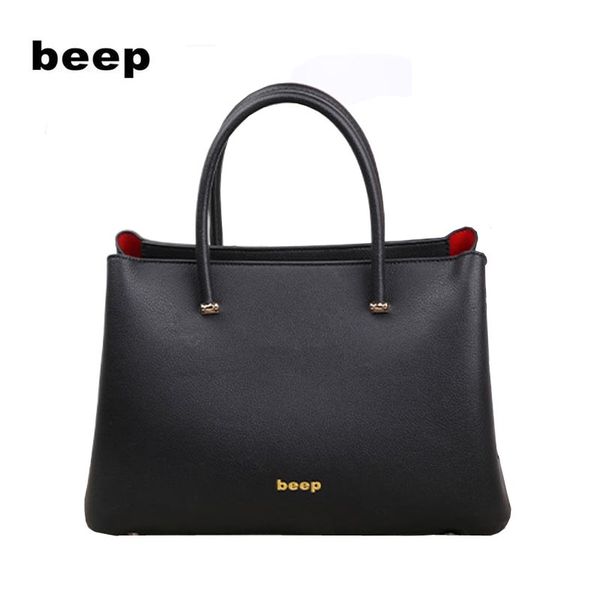 

beep women leather bag large capacity female bag luxury handbags women bags designer cowhide leather shoulder wome