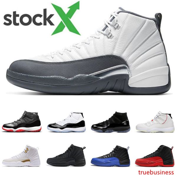 

stock x 12s basketball shoes for mens dark grey game royal 12 bred 11 win like 96 space jam 11s men sports sneakers
