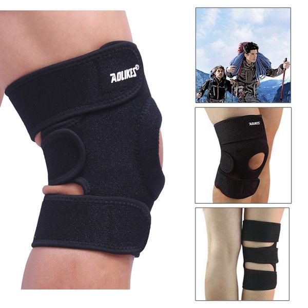 

1 piece adjustable patella knee pads elastic brace kneepad knee support brace safety guard strap for basketball size, Black;gray