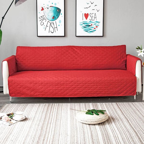 1 2 3 Seat Solid Non Slip Sofa Cover Waterproof Slipcover