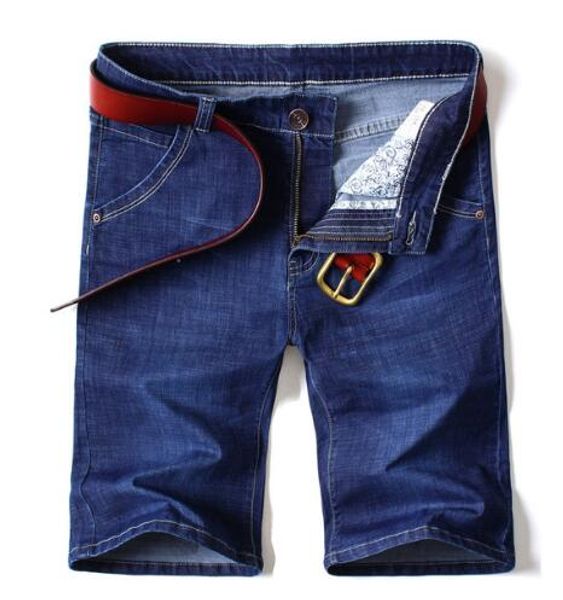 

2019summer brand stretch thin cotton denim jeans male short men knee length soft blue casual shorts plus size 28-46