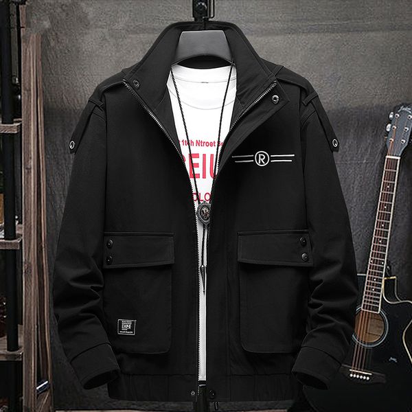 

mens jacket light-reflecting men's windbreaker autumn men's jacket coat track bomber jackets for men pilot streetwear, Black;brown
