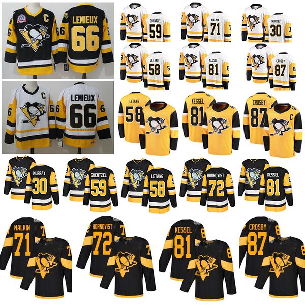 

НХЛ Pittsburgh Penguins Трикотажные хоккейные свитеры 87 Сидни Кросби 58 Практика Летанг 66 Марио Лемье 71 Евгений Малкин 30 Matt Murray