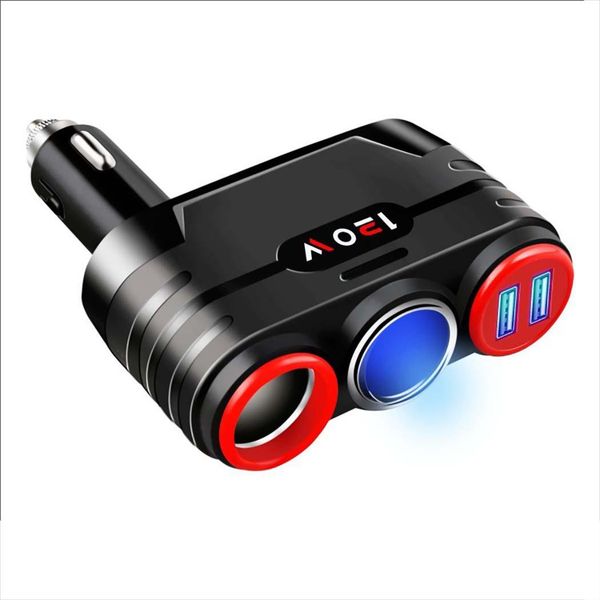 

dual usb charger 12-24v car cigarette 3.1ma lighter 0-40 5957 120w dc12v-24v socket splitter