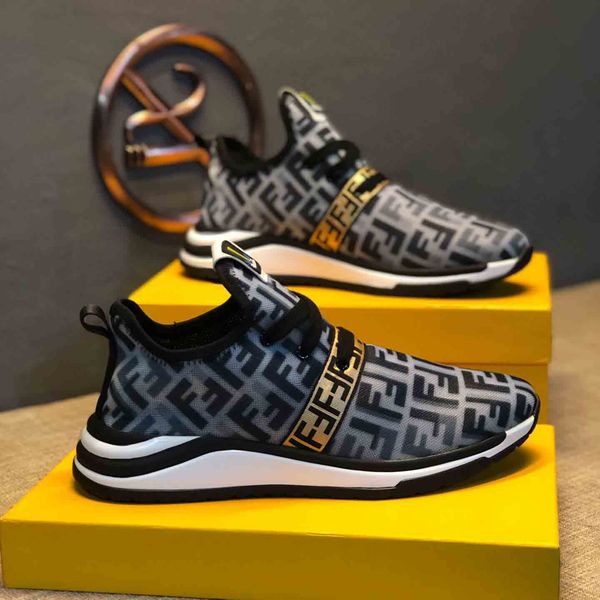 

2020 Zapatos де Diseñador пункт Hombre серый стрейч вязать с FF напечатаны на поверхности платформы тренеры люксовых брендов кроссовки # 1F