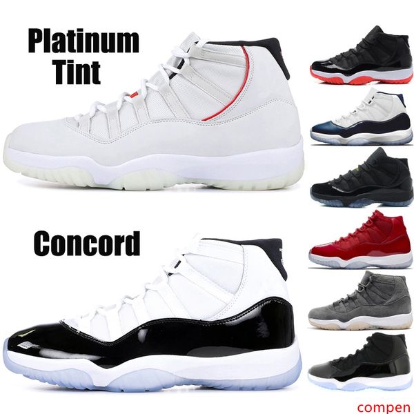 

new 11 xi concord 45 mens basketball shoes 11s platinum tint space jam 23 win like 96 balck bred designer men sports sneaker