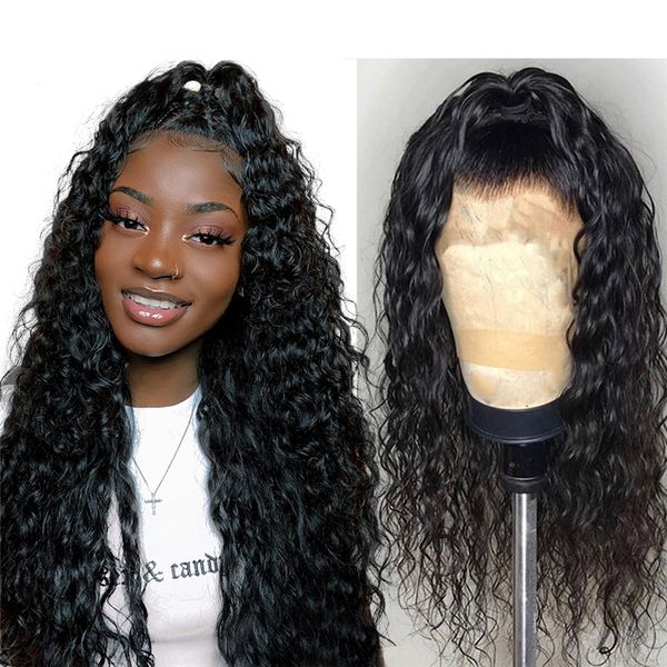 

brazilian 360 lace front wigs remy pre plucked full lace human hair wigs for black women water wave wig