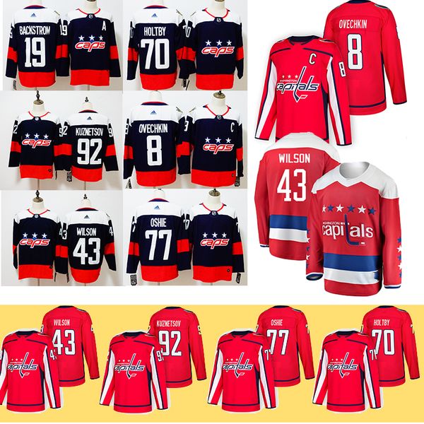 

8 Alex Ovechkin Washington Capitals Hockey Jersey Alex Ovechkin Nicklas Backstrom NHL TJ Oshie Braden Holtby Tom Wilson Kuznetsov MenJerseys