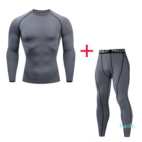 

wholesale-new running tights sportswear men's compressed shirt jogging man pants gym t-shirt base layer thermal underwear sport suit 4x, Black;blue