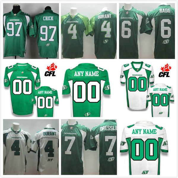 

Cfl cu tom a katchewan roughrider premier tc white green 4 durant 97 chick 6 bigg 7 dre ler football jer ey a ka