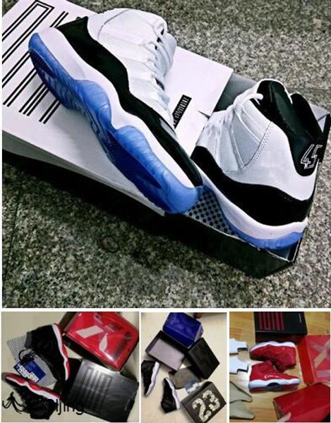 

concord 11s bred 11 wholesale with box win like 96 ice blue space jam 11 midnight navy blue gym red basketball shoes
