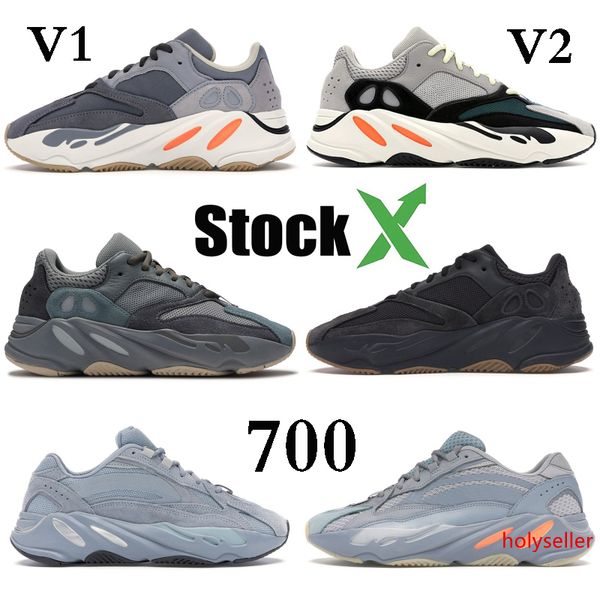 

teal blue wave runner 700 kanye west мужская женская дизайнерская обувь магнит сплошной серый больничный синий статический лиловый инерция v