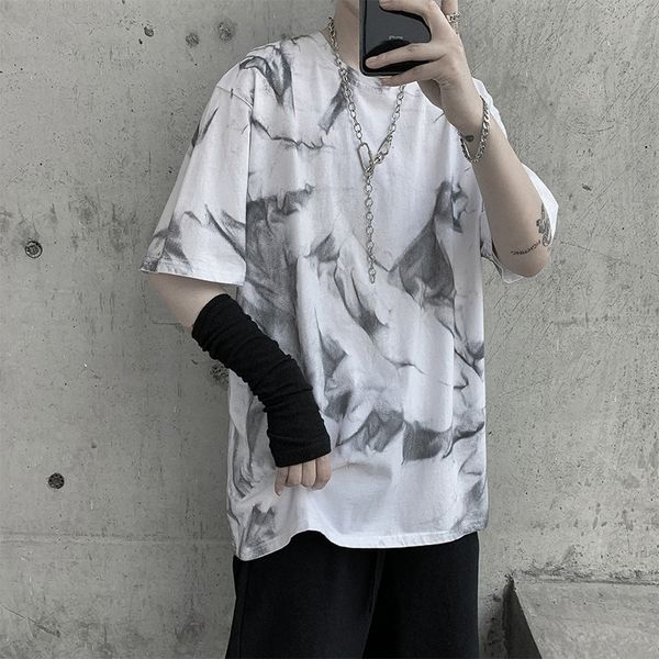 

t shirt for men funny summer five half-sleeve shirt loose short-sleeved t-shirts for men and women streetwear one piece, White;black
