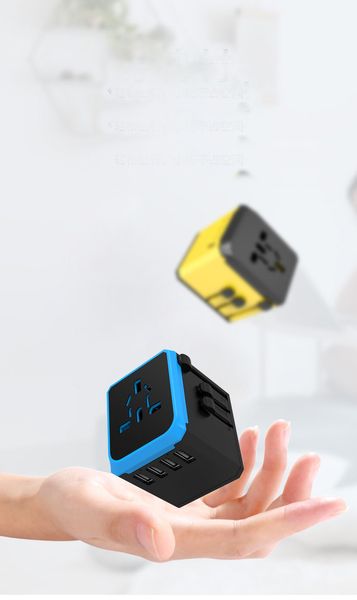 

cell phone 4 usb charging port 3 usb with usb-c type c 5v 3.6a 4 in 1 plug universal travel adapter