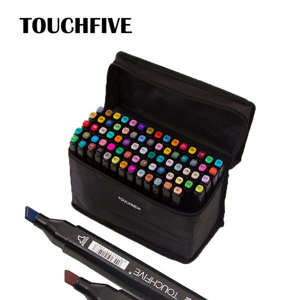 

touchfive permanent marker black with sketchbook 30 40 60 80 168 colors dual tip alcohol marker professional art markers craft