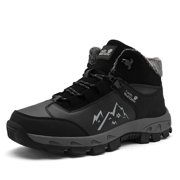 

2019 boots autumn men shoes men autumn winter men's sneakers warm waterproof old man dad shoes shoe, Black