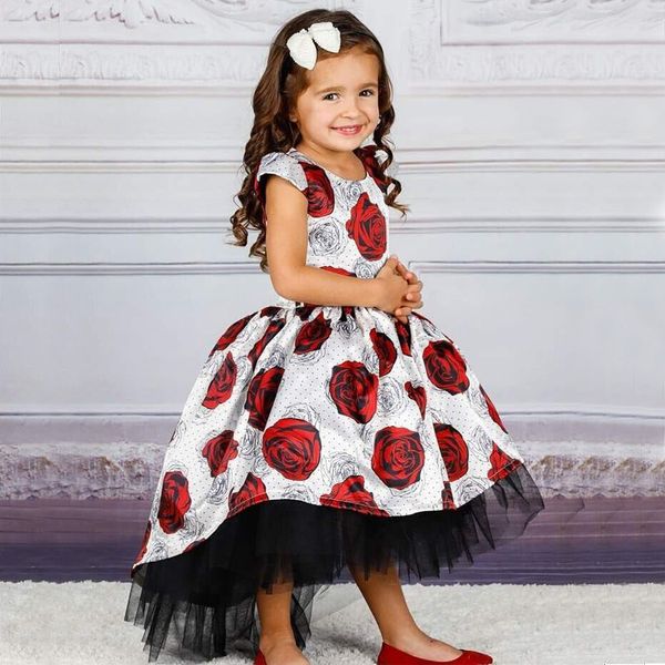 

baby fancy flower prom gowns teenagers dresses for girl children party clothing kids evening formal dress for bridesmaid wedding, Red;yellow