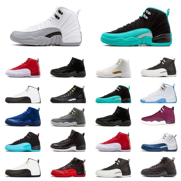 

12s 12 jumpman basketball shoes for mens taxi master gamma french university blue white flu game casual sports sneakers us 8-13