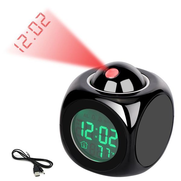 

digital alarm clock multifunction with voice talking led projection temperature other clocks accessories