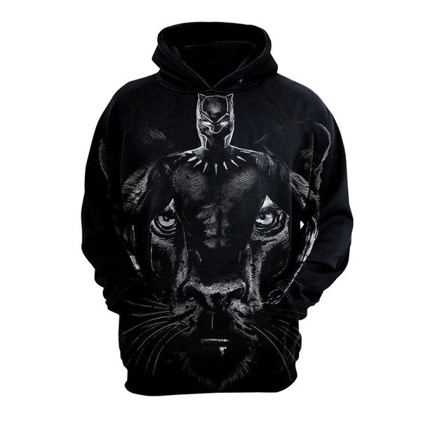 

мстители panther 3d печати мужская толстовки моды marvel фильм дизайнер толстовки с длинным рукавом повседневные с капюшоном одежда, Black
