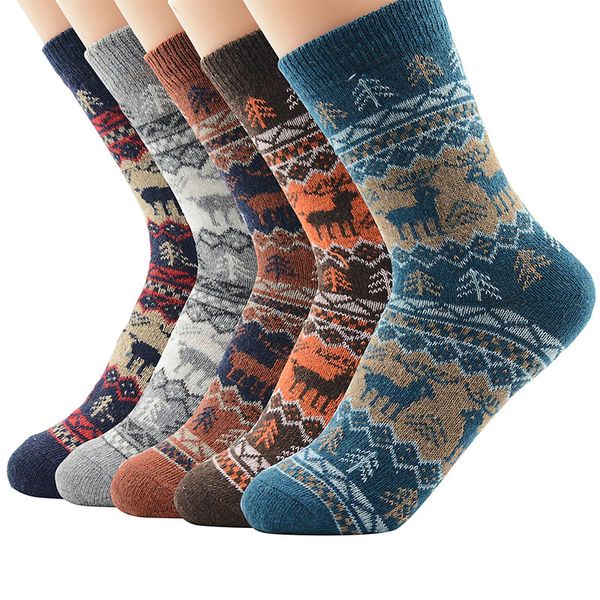 

men women winter soft cashmere socks rabbit wool socks warm thermal socks, Black