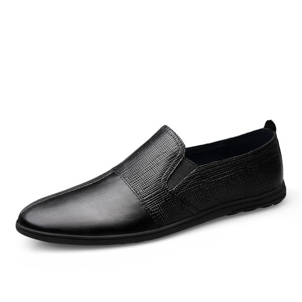 

fashion casual loafers men genuine leather men shoes casual leisure flats male loafers moccasins fires male driving shoes hc-623, Black