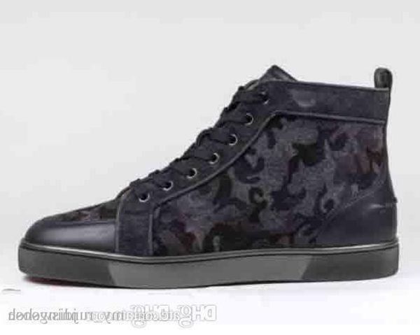 

luxury men lovely camo red sole sneaker casual shoes sneakers red bottom rantus version fusain camouflage leather junior high low