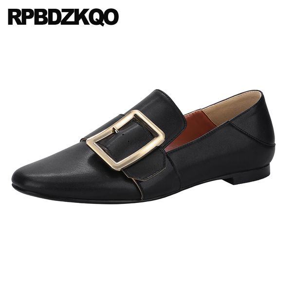 

slip on latest round toe black casual metal loafers flats designer shoes women luxury 2019 size 35 chinese china ladies vintage