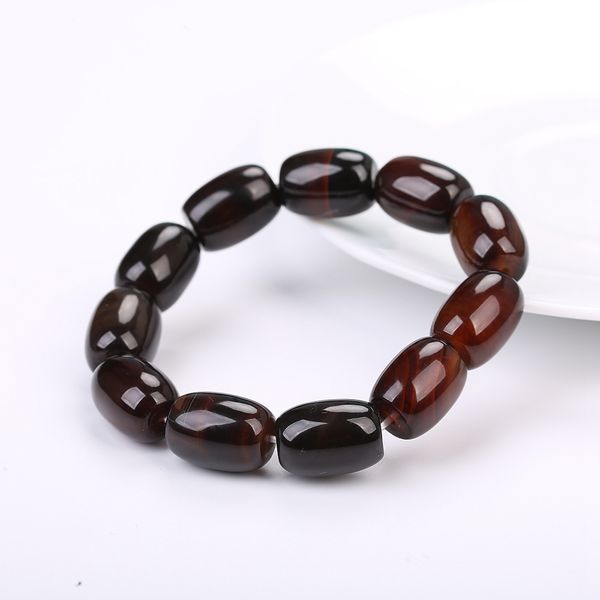 

natural agate amber black tourmaline healing stone bead combo matte onyx lava energy customized energy bracelet man women charm