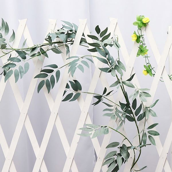 

1/2pcs diy artificial silk hanging rattan eucalyptus vine wedding party simulation long wicker leaves decoration