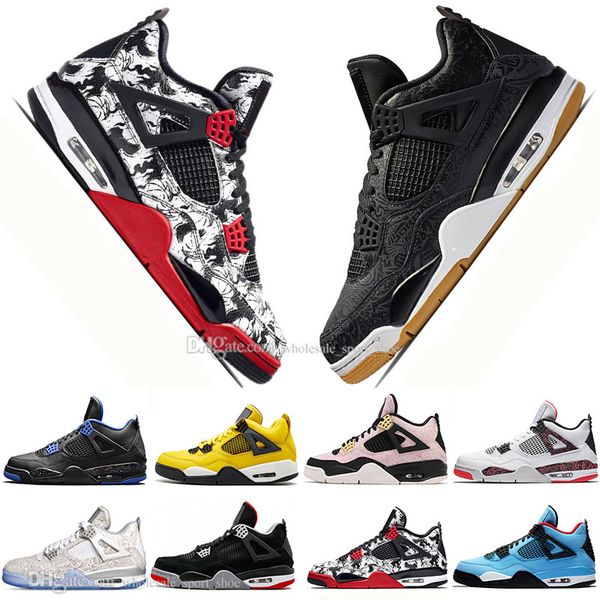 

Fashion Newest Bred 4 4s What The Cactus Jack Laser Wings Mens Basketball Shoes Denim Blue Eminem Pale Citron Men Sports Designer Sneakers